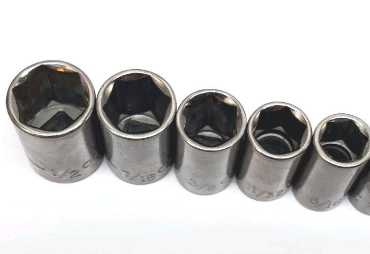 Craftsman 9pc 1/4″ Drive 6pt SAE Socket Set Made in USA 3/16″ to 1/2″ -G1-