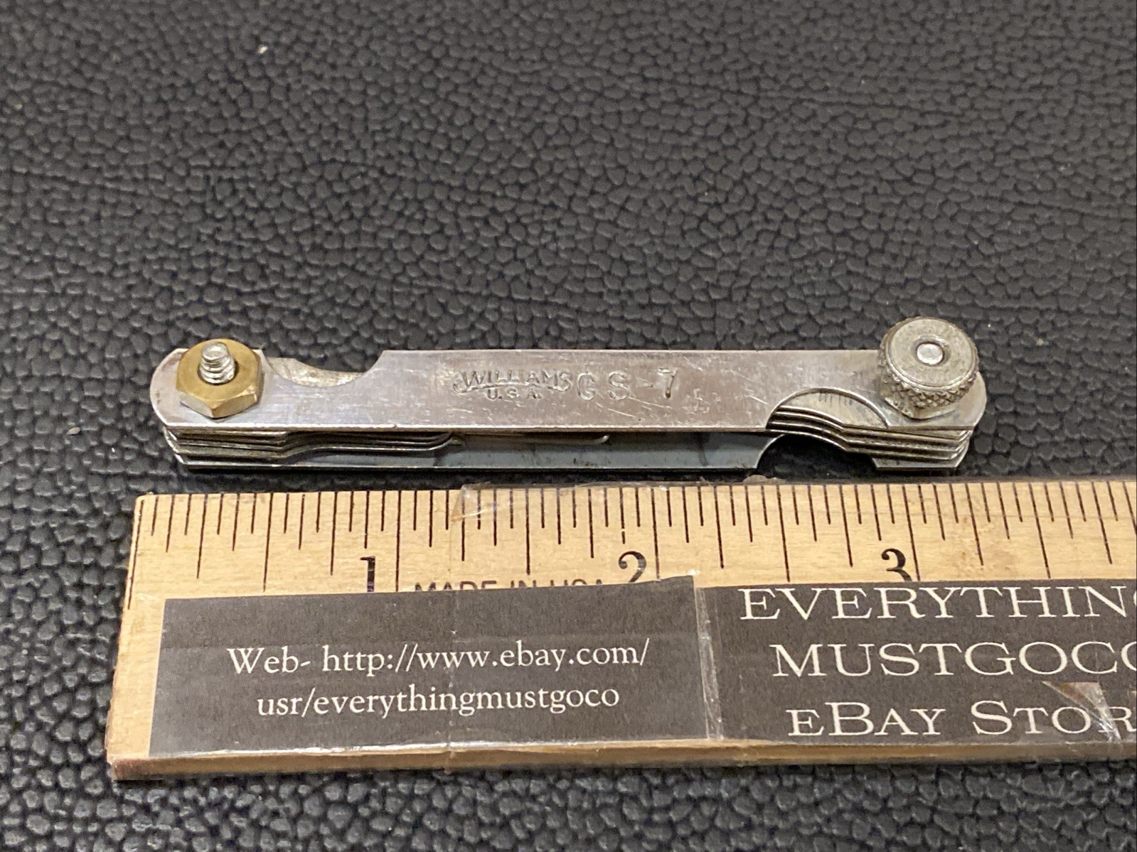 Vintage Williams GS-7 Auto Mechanic Spark Plug Gap Gauge Feeler & Setting Tool