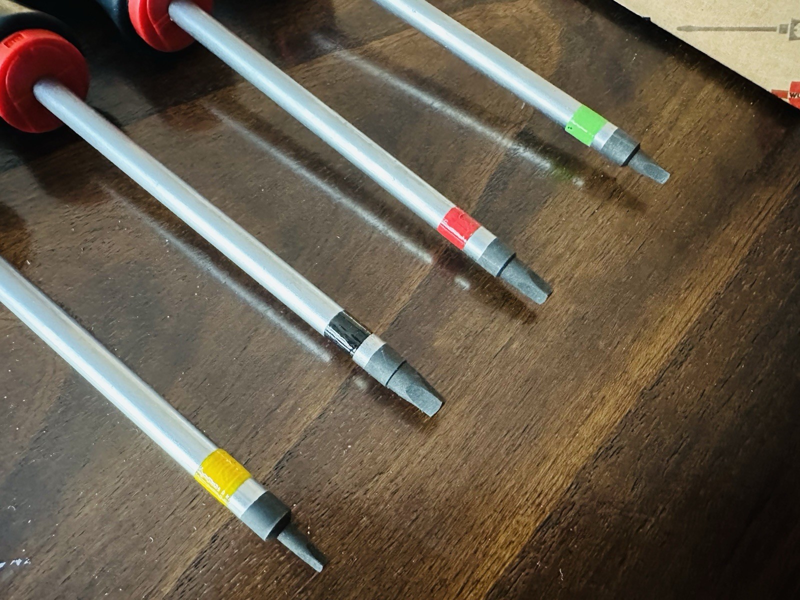 WURTH ZEBRA SQUARE TIP SCREWDRIVER SET 4 PIECES COLOR CODED TIPS NEW IN BOX