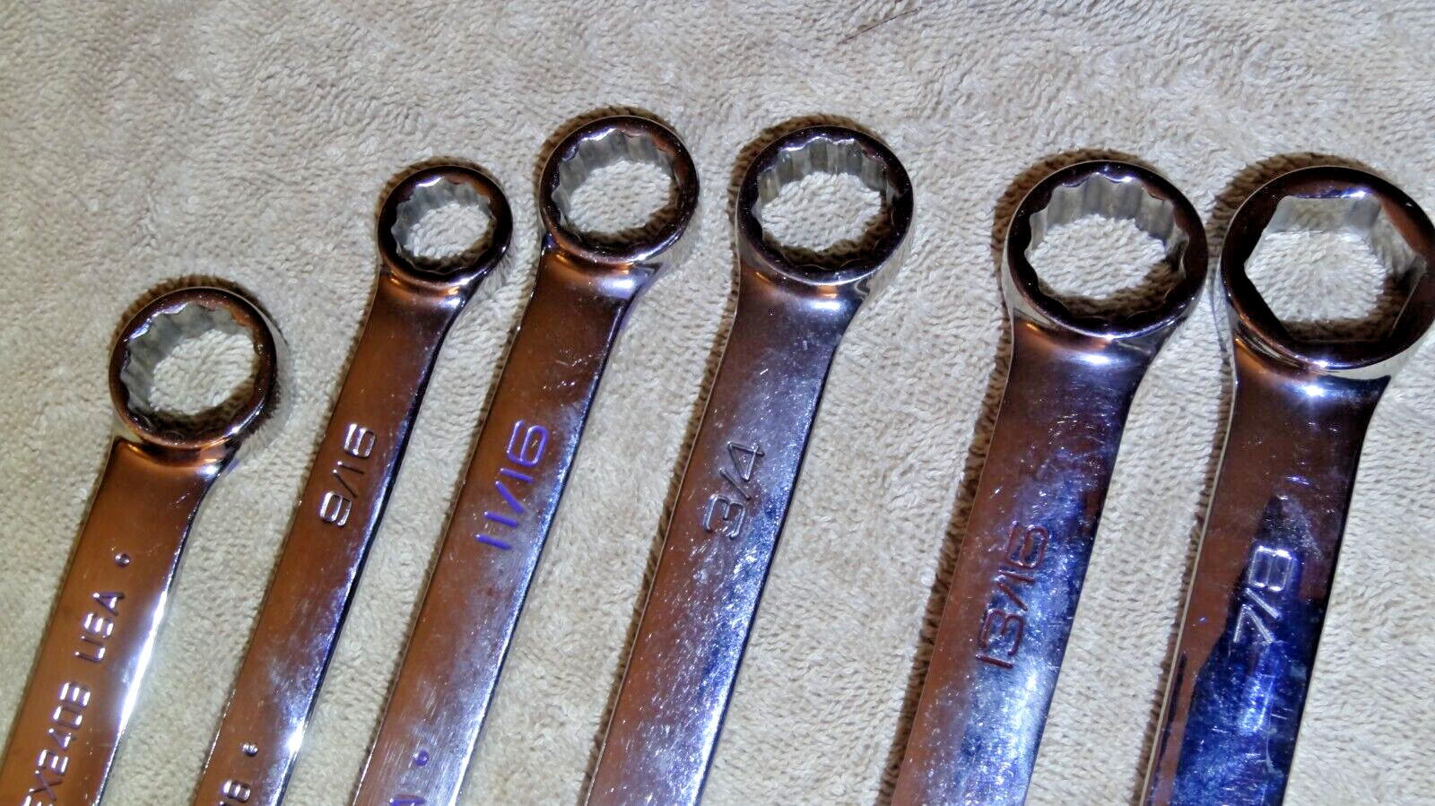 6 PC. Snap- ON chrome wrench lot. See description. LOCUPFL