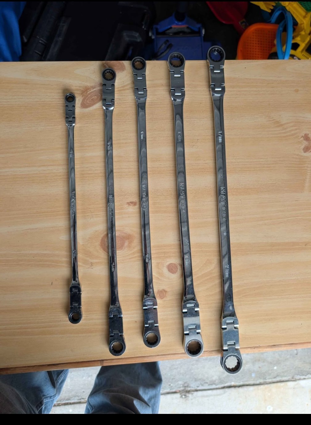 MATCO 5 PIECE DOUBLE FLEX-JOINT BOX WRENCH SET. METRIC