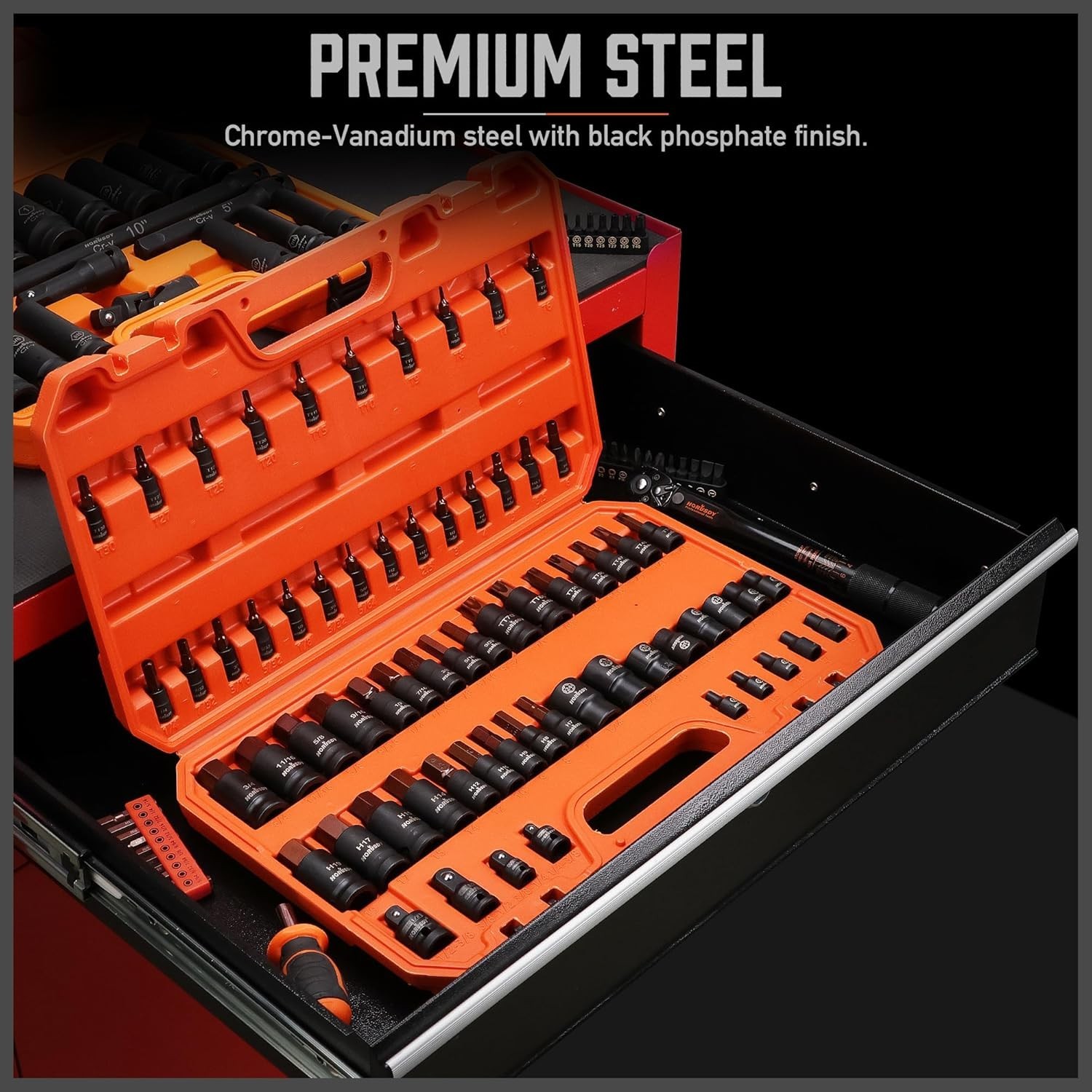 66-Piece Allen Socket Set – Torx Bit Socket and Female External Socket Set, S…