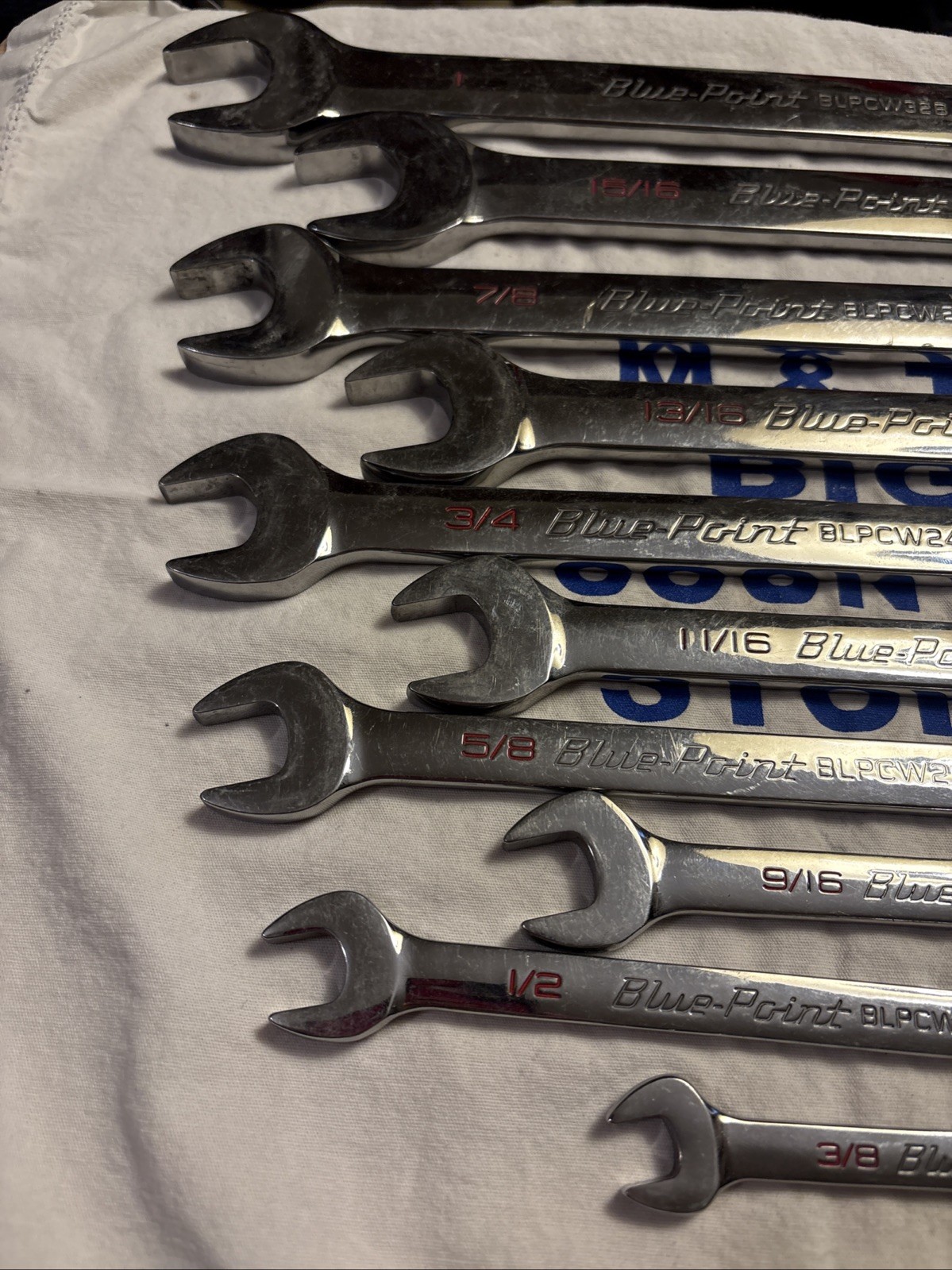 Blue Point 10pc 12pt SAE Combination Wrench Set 3/8″-1″ – NO 7/16″
