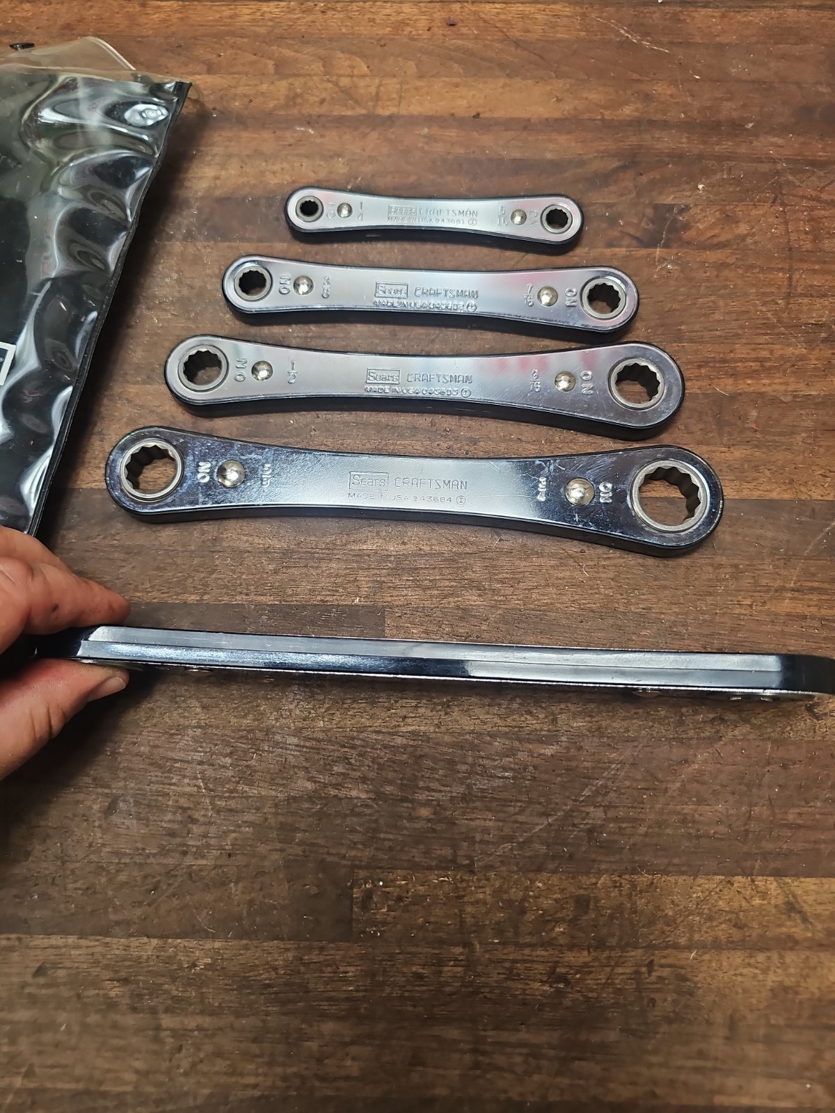 PP4- CRAFTSMAN 5Pc. BOX END RATCHETING WRENCH SET~ 9-4368 W/POUCH USA