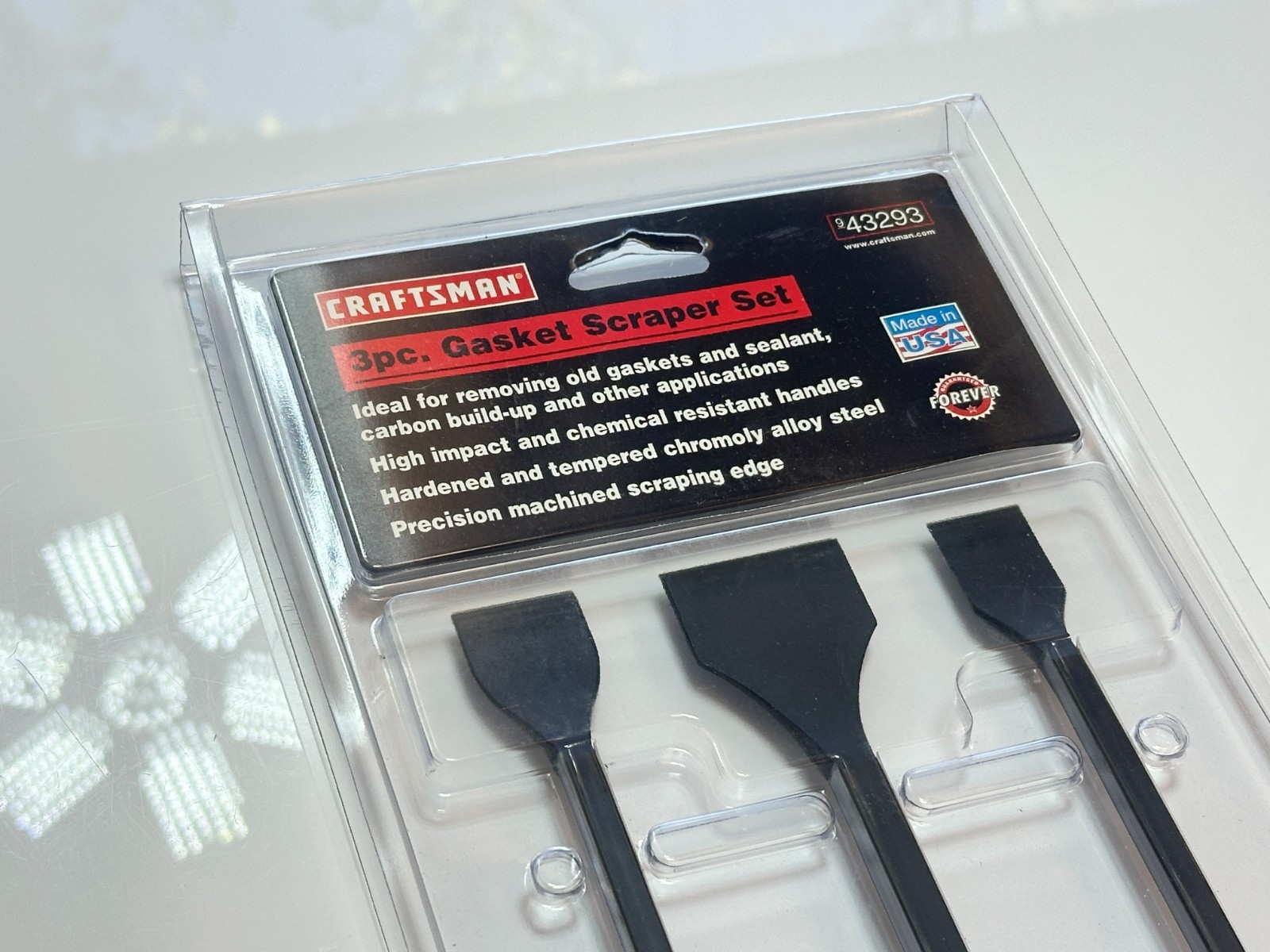 NOS Craftsman Tools USA 43293 RARE 3pc RED Handle Gasket Carbon Scraper Set NEW