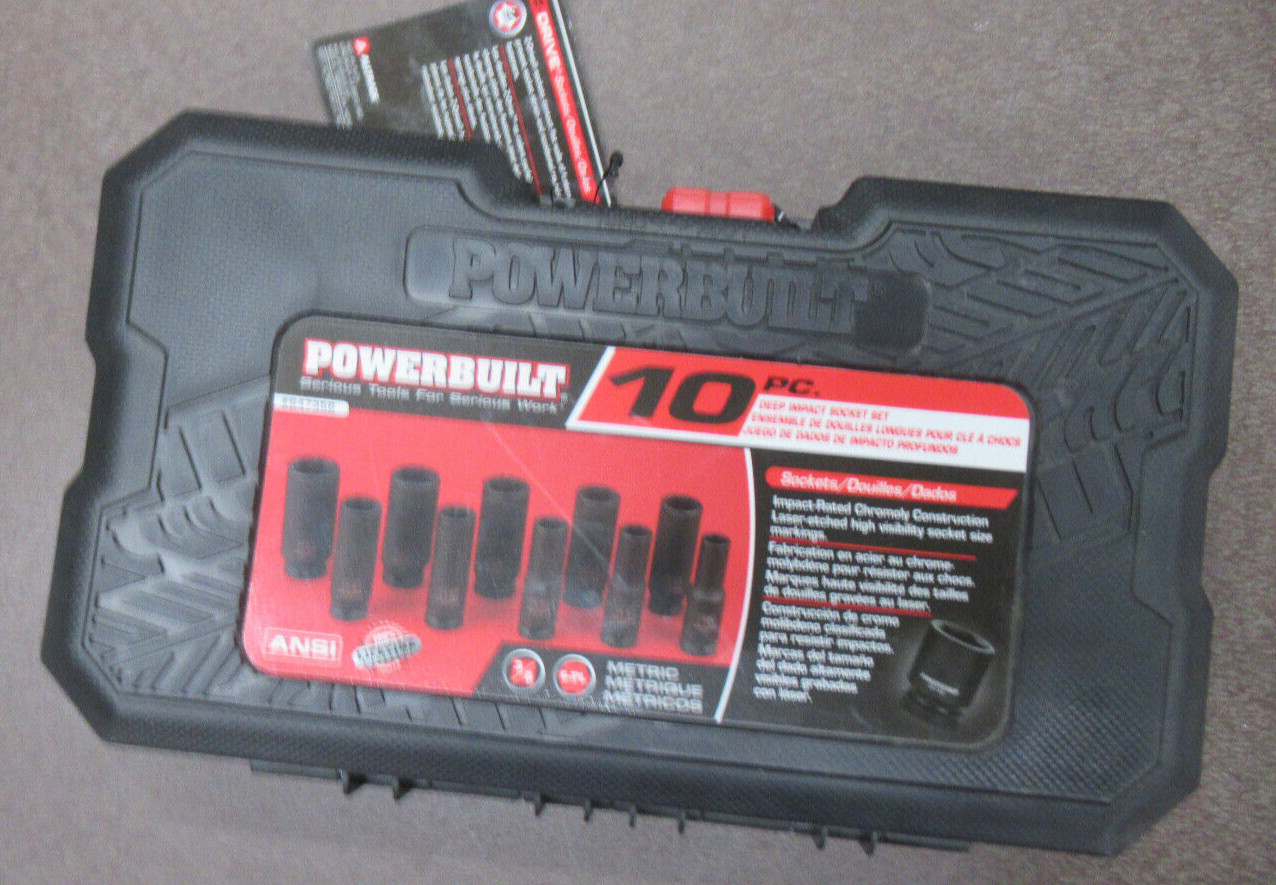POWERBUILT 647358 10Pc. DEEP IMPACT SOCKET SET