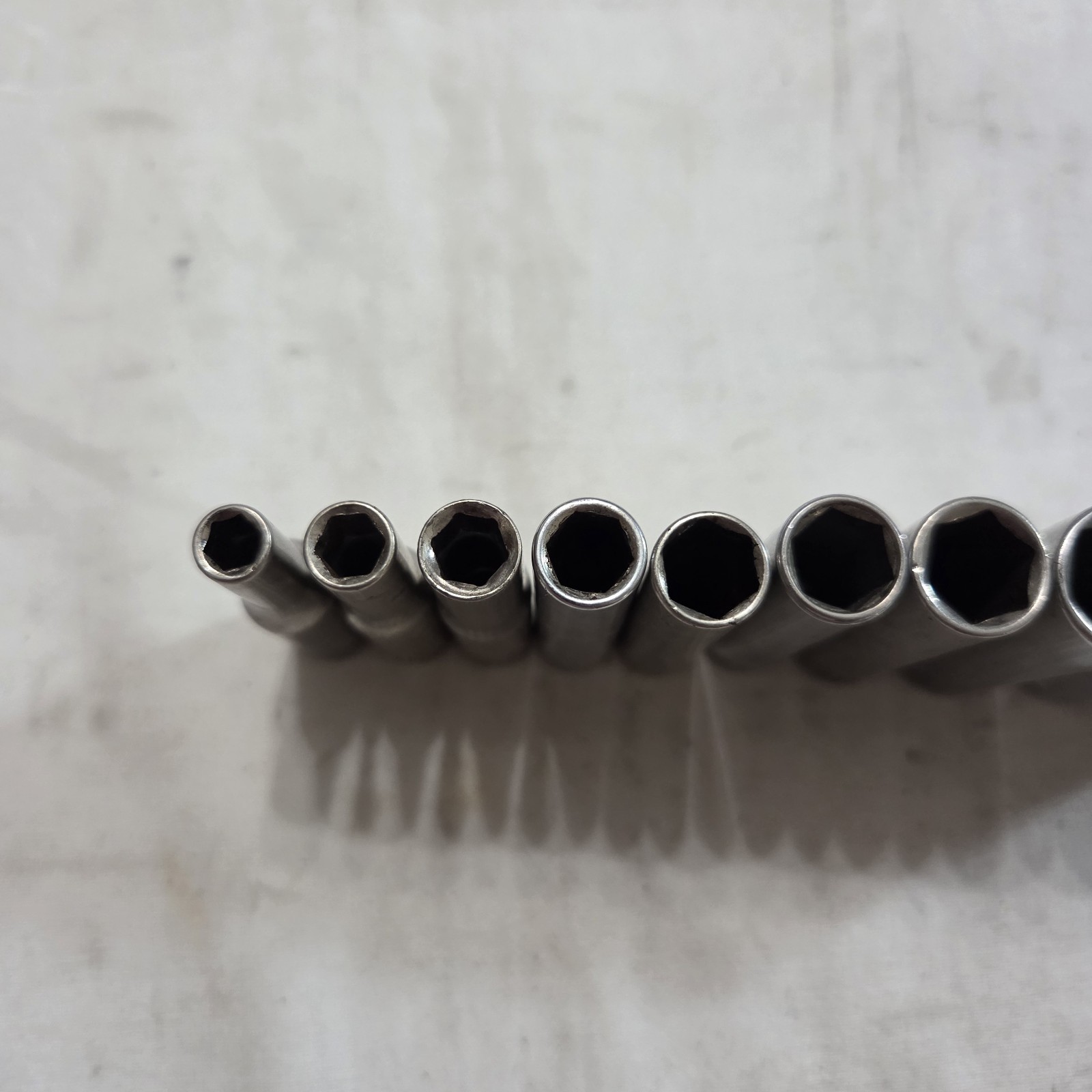 Craftsman 10pc SAE 3/16″-9/16″ 6Pt Deep Socket Set 1/4″ Drive G,G1,G2 Series USA