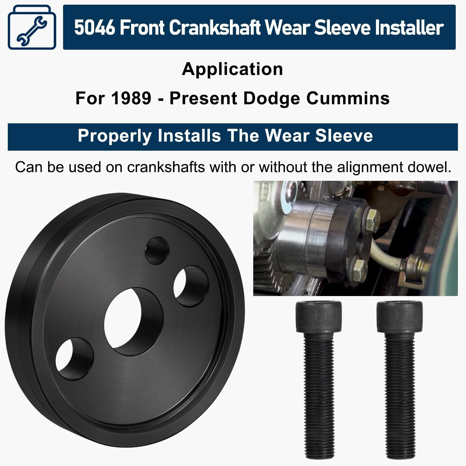 1338 Front Cover Crankshaft Seal & 5046 Wear Sleeve Installer for Cummins 3.9L