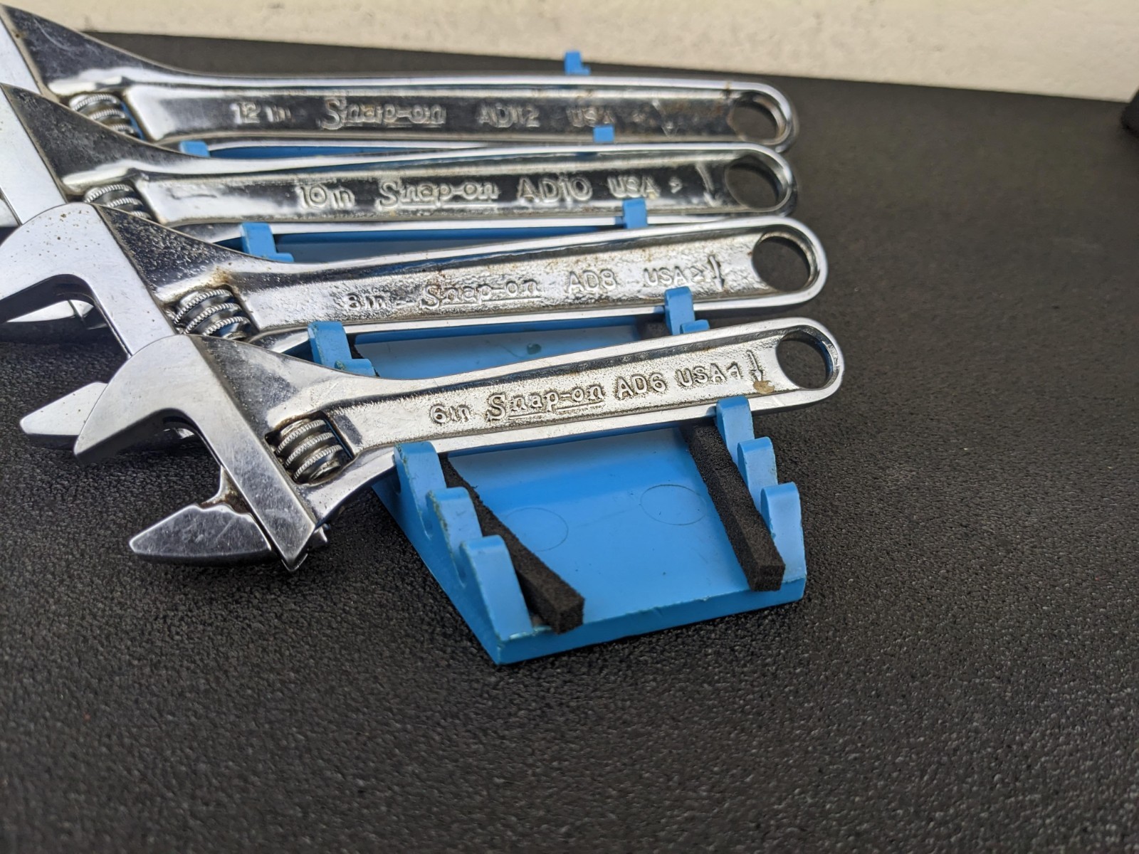 #bn784 Snap-on Tools Vintage USA 4 Pc Adjustable Wrench Set 6″, 8″, 10″, 12″