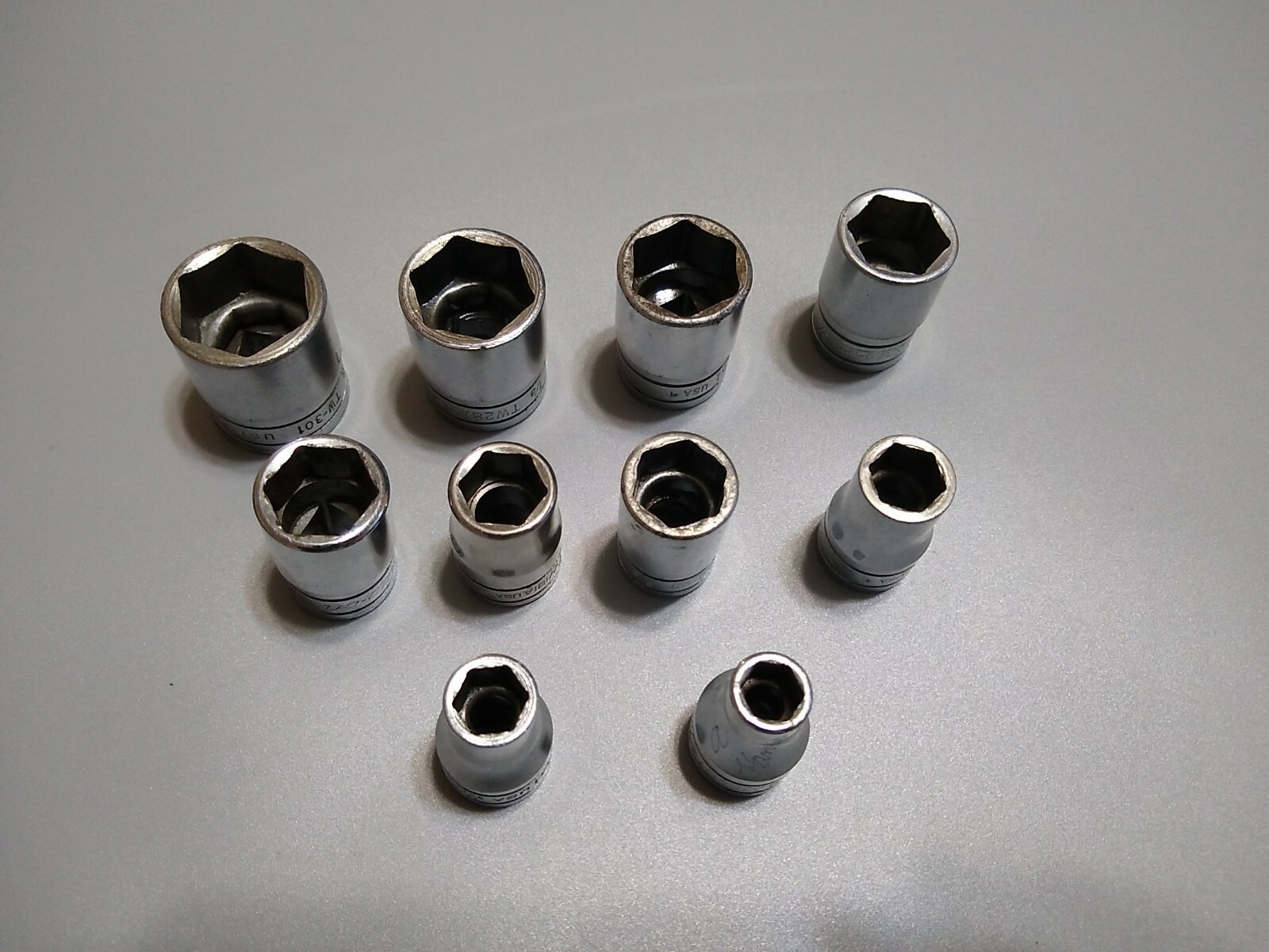 Snap-On 1/2″ Dr. Socket Set,10 Piece, Shallow, 6Point. TW Series, 3/8″ to 15/16″