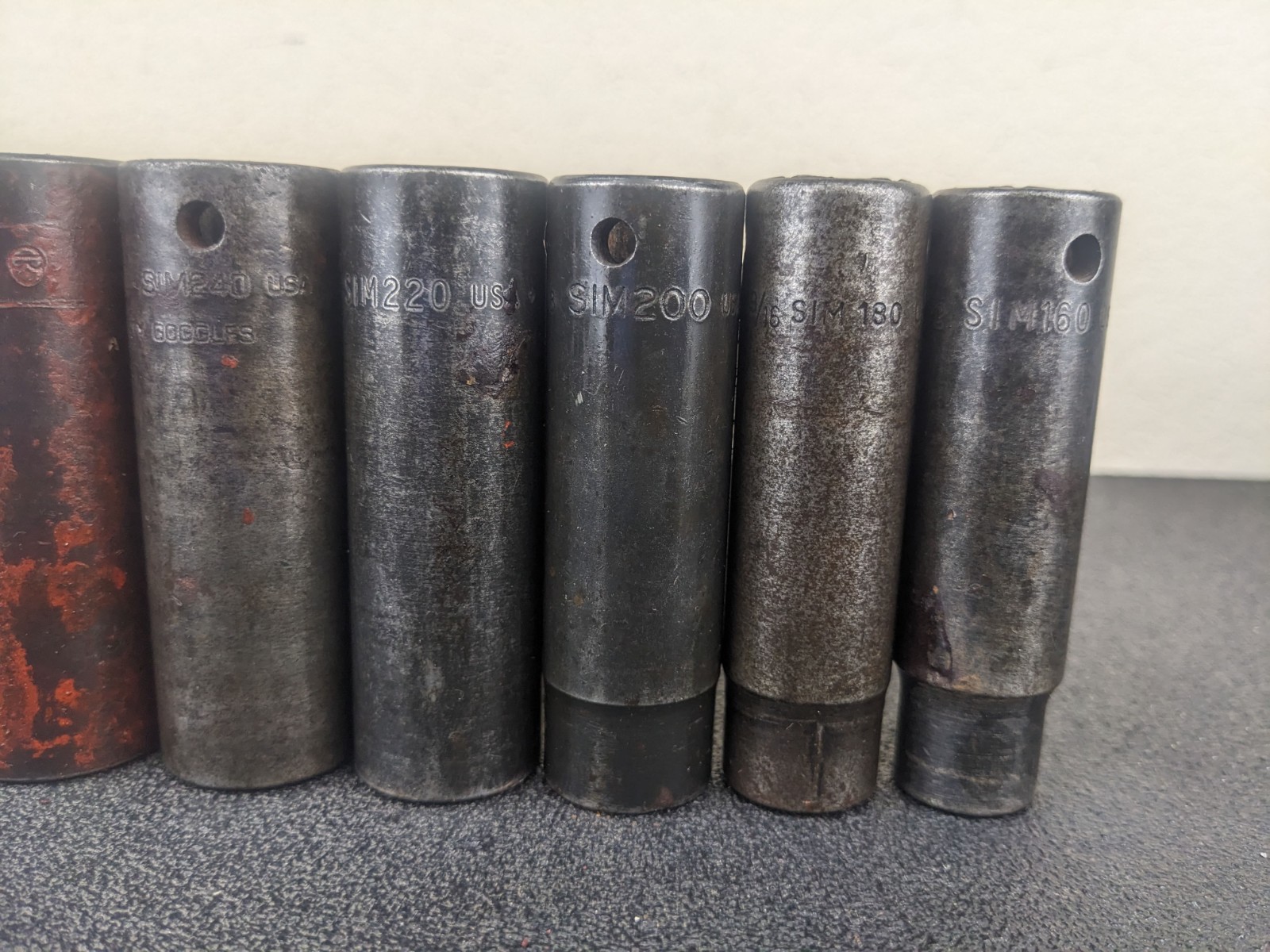 #bm563 Snap On Tools 309SIMYA 1/2″ Drive 9pc SAE Deep 6 Point Impact Socket Set