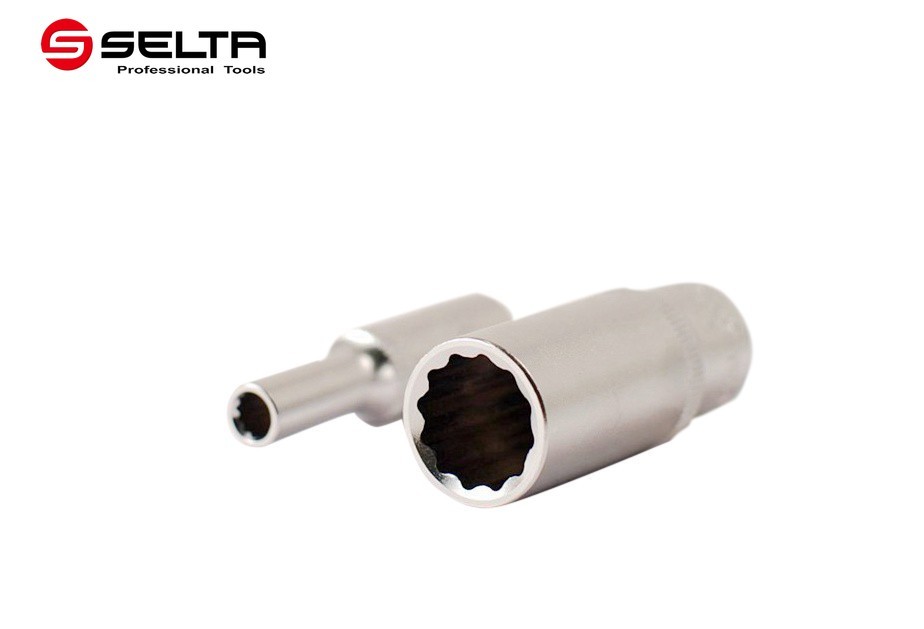 Selta Taiwan 10pc Cr-V 1/4″ dr Deep Socket 6pt/12pt: 5-6-7-8-9-10-11-12-13-14mm