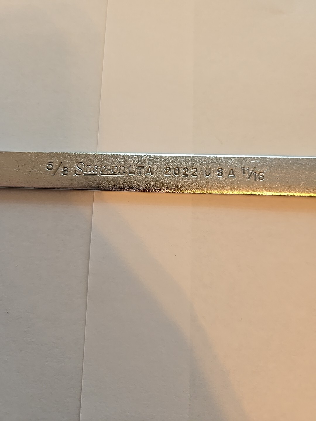 Snap On Tools 5/8″-11/16″ Chrome Low Torque Slime Line Open End Wrench LTA2022