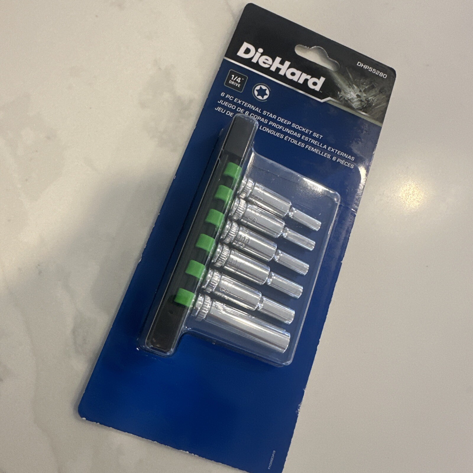 Diehard DHP55280 6 Piece 1/4″ Drive External Star Deep Socket Set – New