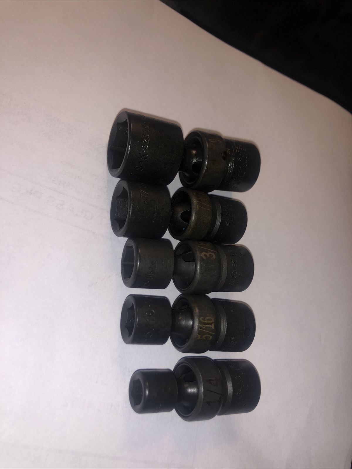 SK 5pc 1/4″ Dr 6pt SAE Swivel Impact Socket Set 1/4,5/16,3/8,7/16,9/16 Free Ship