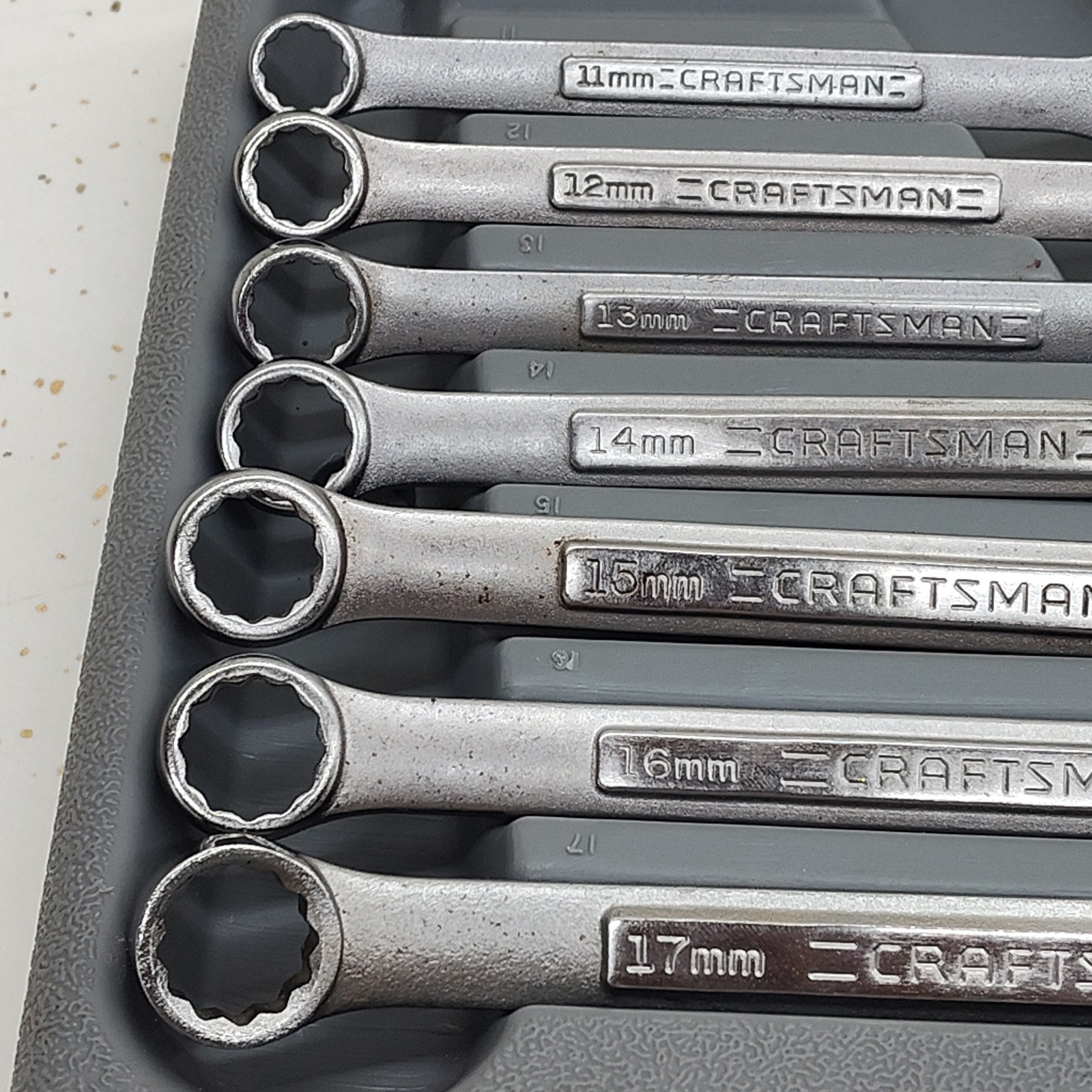 Craftsman 11mm to 24mm USA 13 pc Combination Wrench Set Metric W Case 46934 14pc