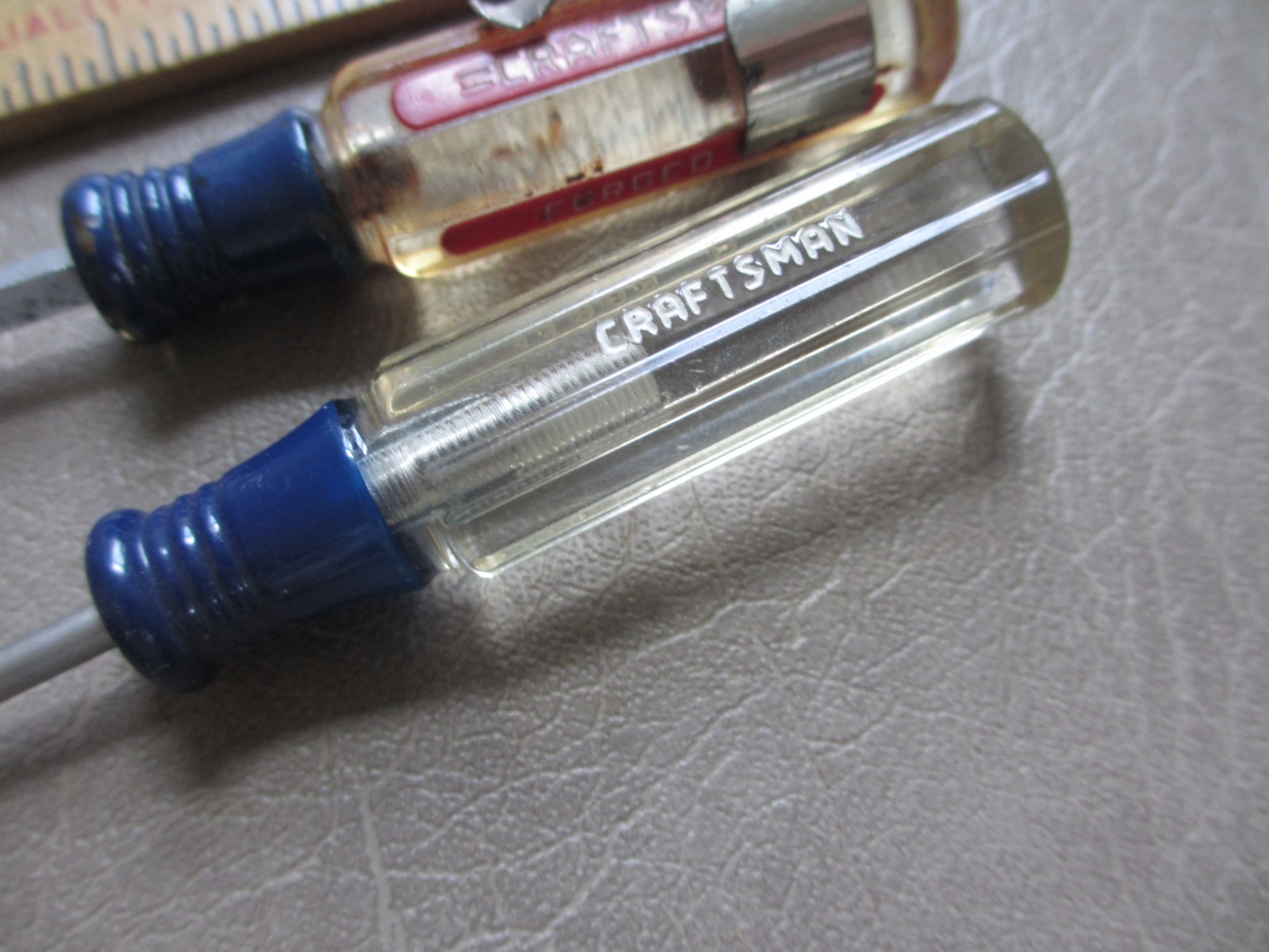 Craftsman Vintage Clear Mini Screwdriver Pair 41293, 41542 Philips, and Straight