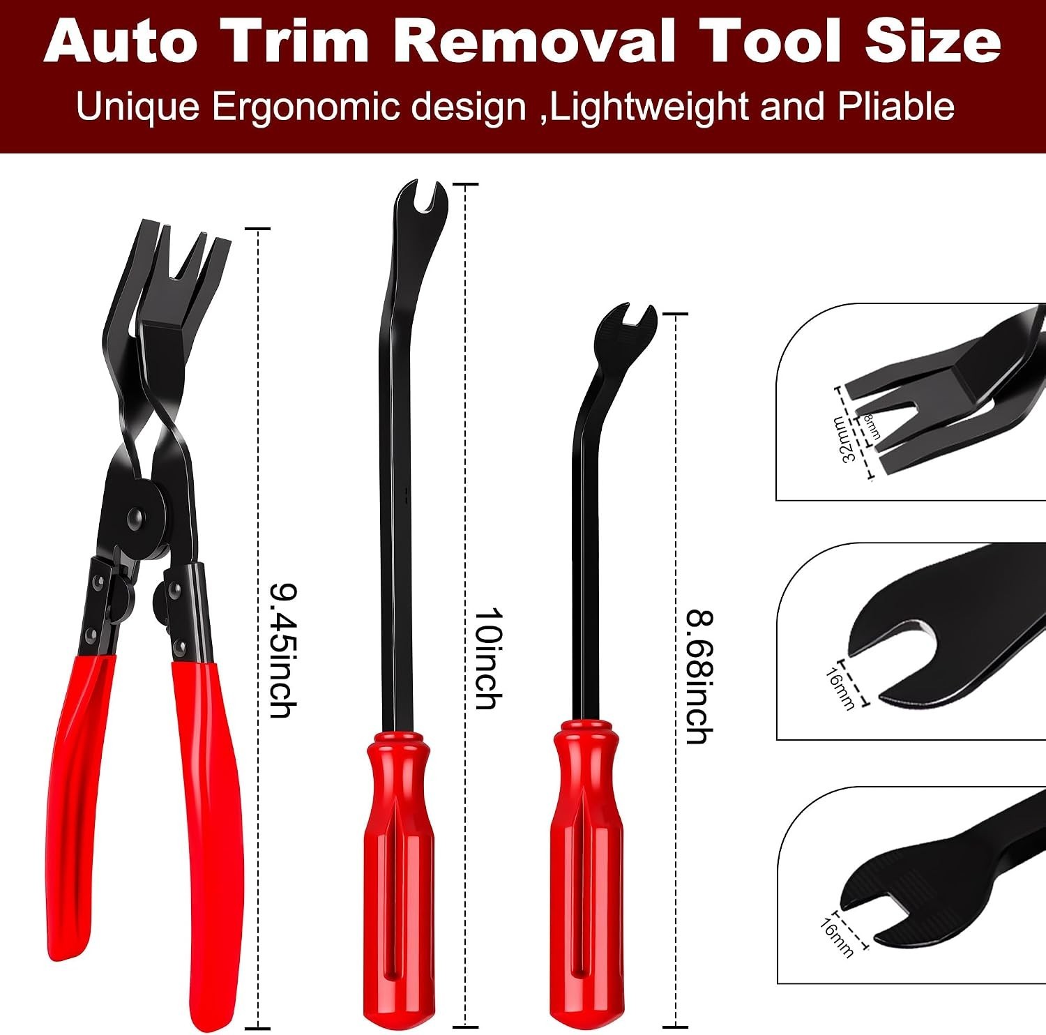 8 Pcs Auto Trim Removal Tool Kit Plastic Pry Tool & Clip Remover Pliers for C…