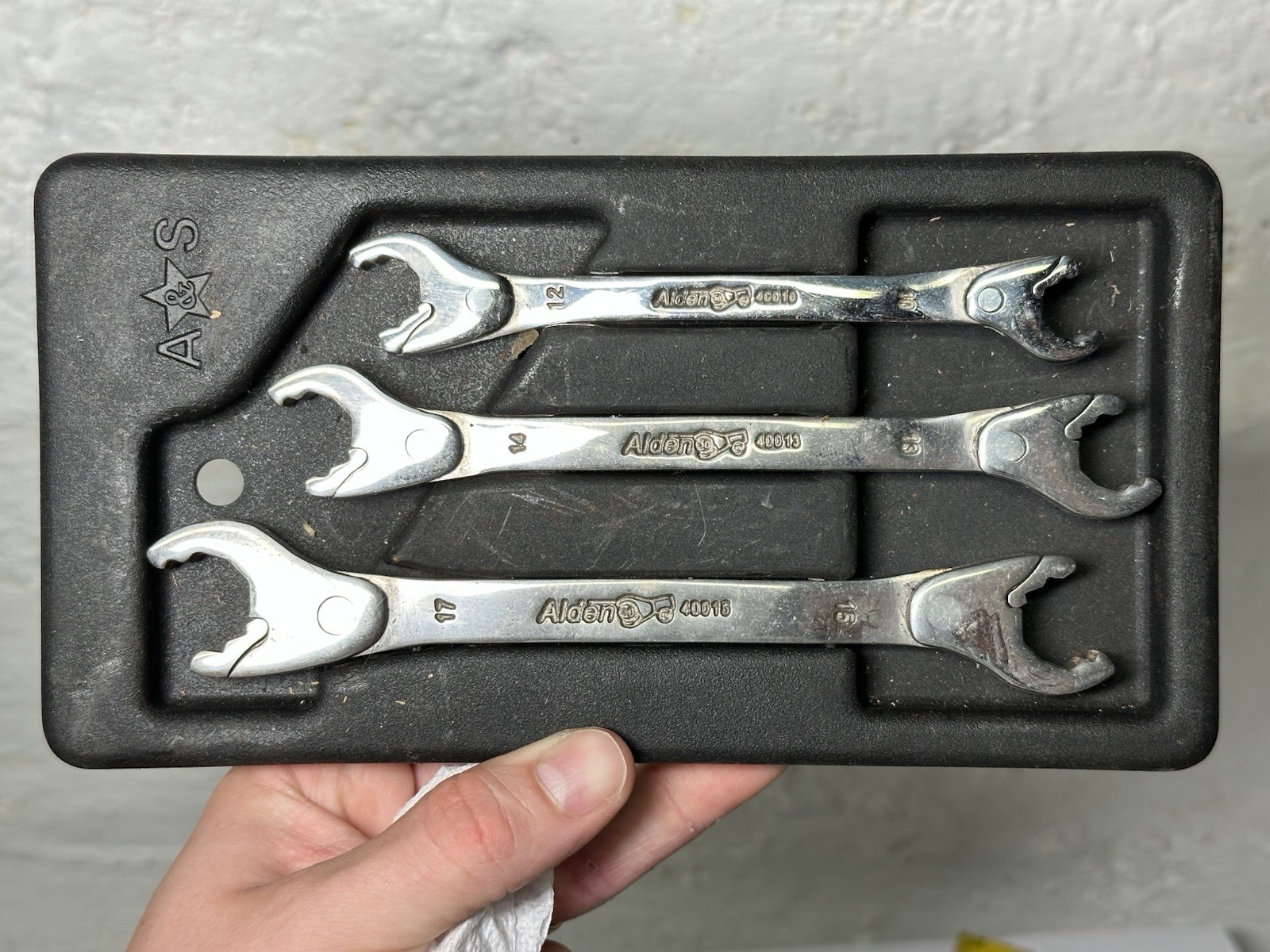 Alden 400 Series 15-17, 14-13, 12-10 Metric Ratcheting 3 Piece Wrench Set