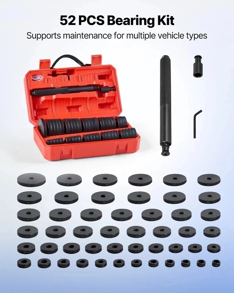 Bearing Press Kit Bushing Bearing Seal Driver Removal Tool Set 52 Pcs Case