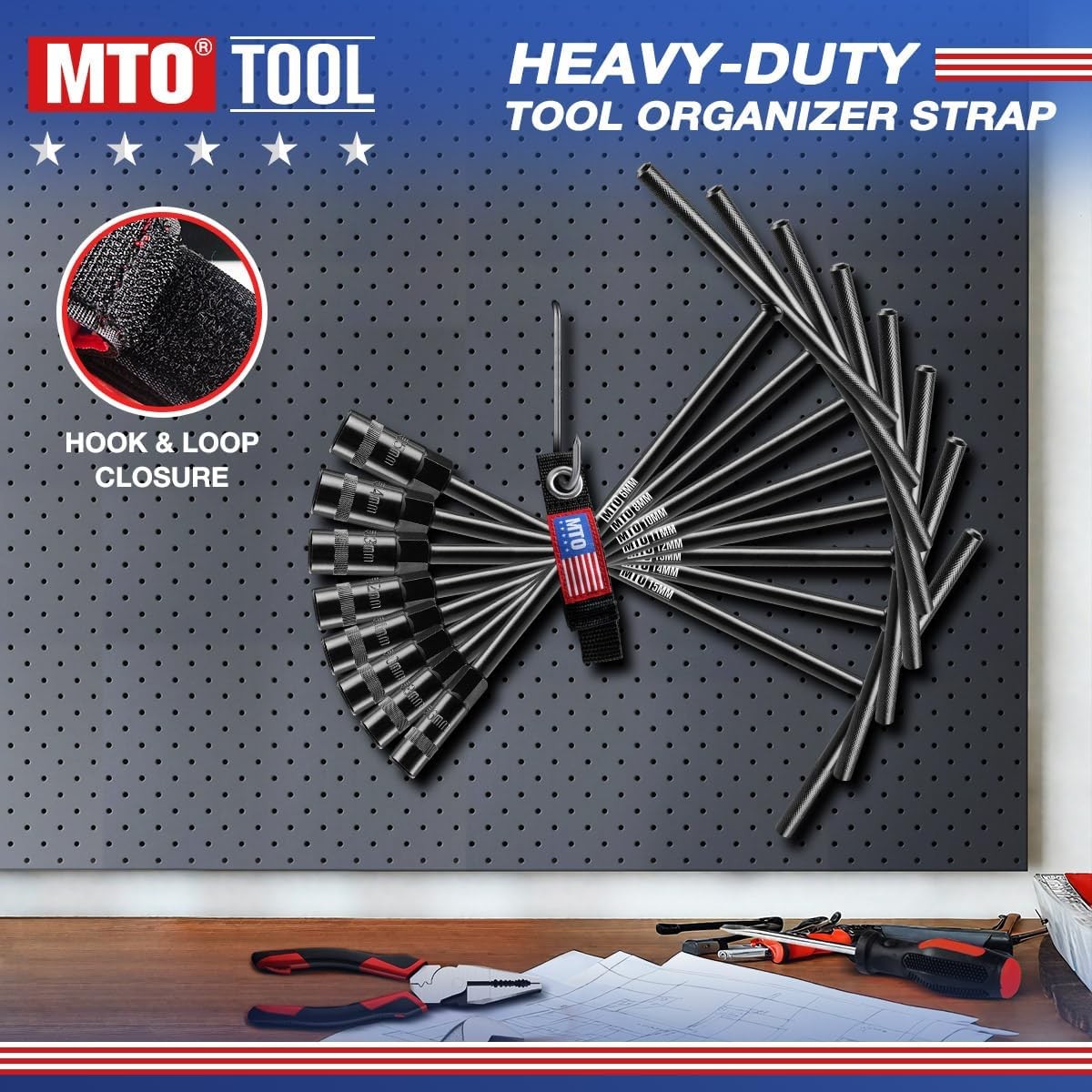 MTO T-Handle Metric Socket Wrench Set, 6-Point (6, 8, 10, 11, 12, 13, 8Pack