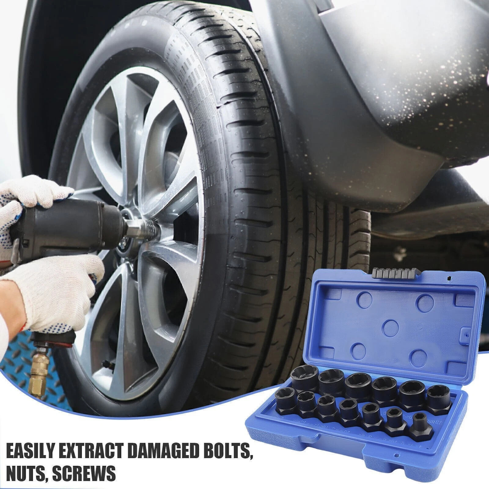 15 Pcs Nut & Bolt Extractor Kit, of Bolt Removal Tool Set, Extractor Socket Tool