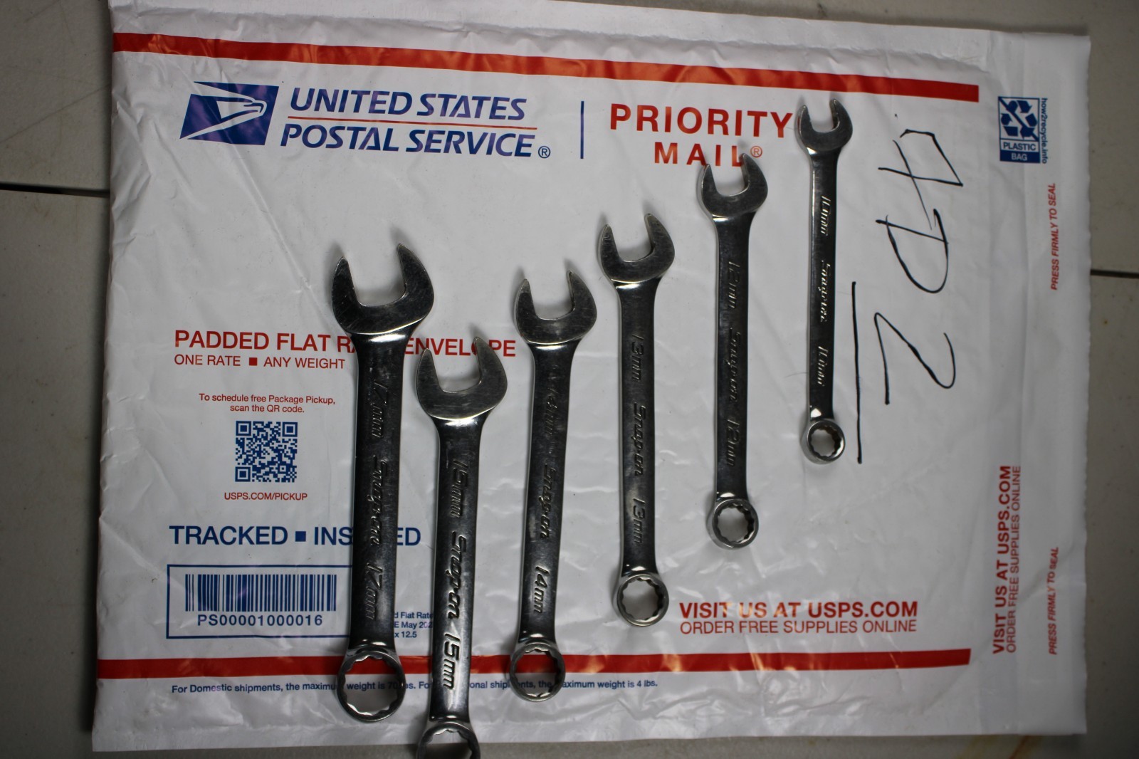 Snap On 6Pc Short Metric Combination Wrench Set Part# OEXSM710B – 10 – 17mm inco