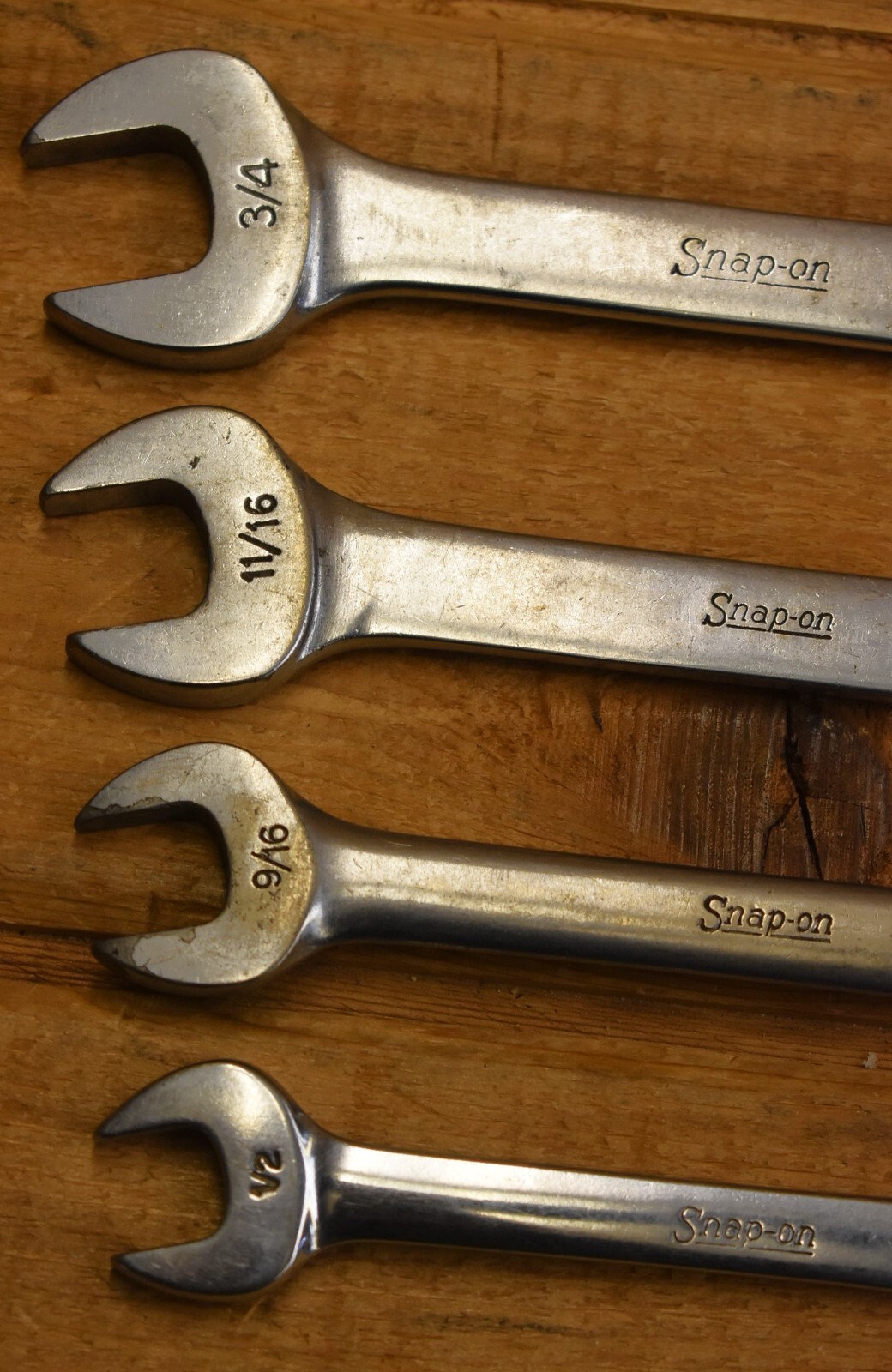 Vtg Snap-On Wrench Set SAE 4pc 12pt 1/2″-3/4″ OEX-240, OEX-220, OEX-180, OEX-160