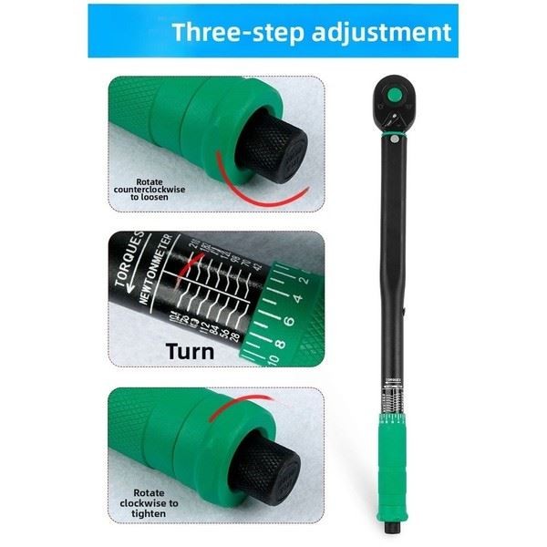 Adjustable Torque Wrench Heavy Duty 1 2 Drive 28 to 210 Nm with Ratchet