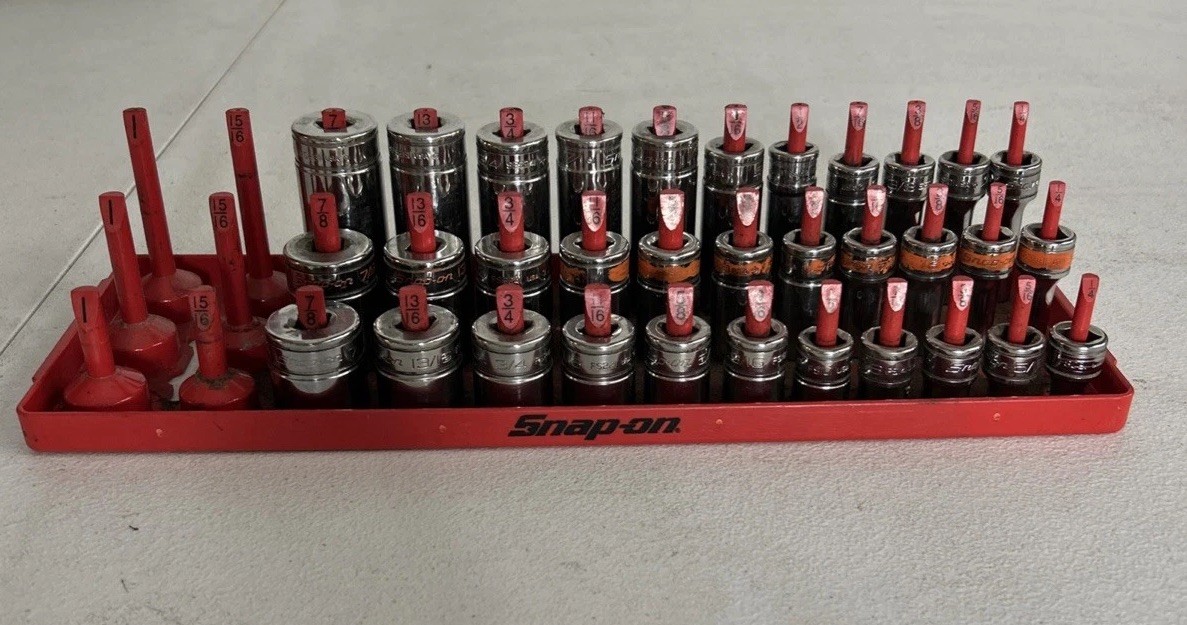 Snap-On Socket Set 7/8 Thru 1/4 sockets of three different depths ￼￼Three Sizes