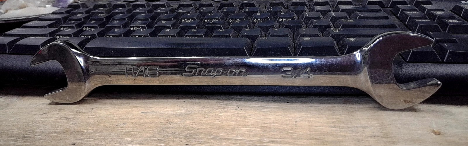 USA Snap-On SAE Double Open End Wrench 11/16″ x 3/4″ VO2224B
