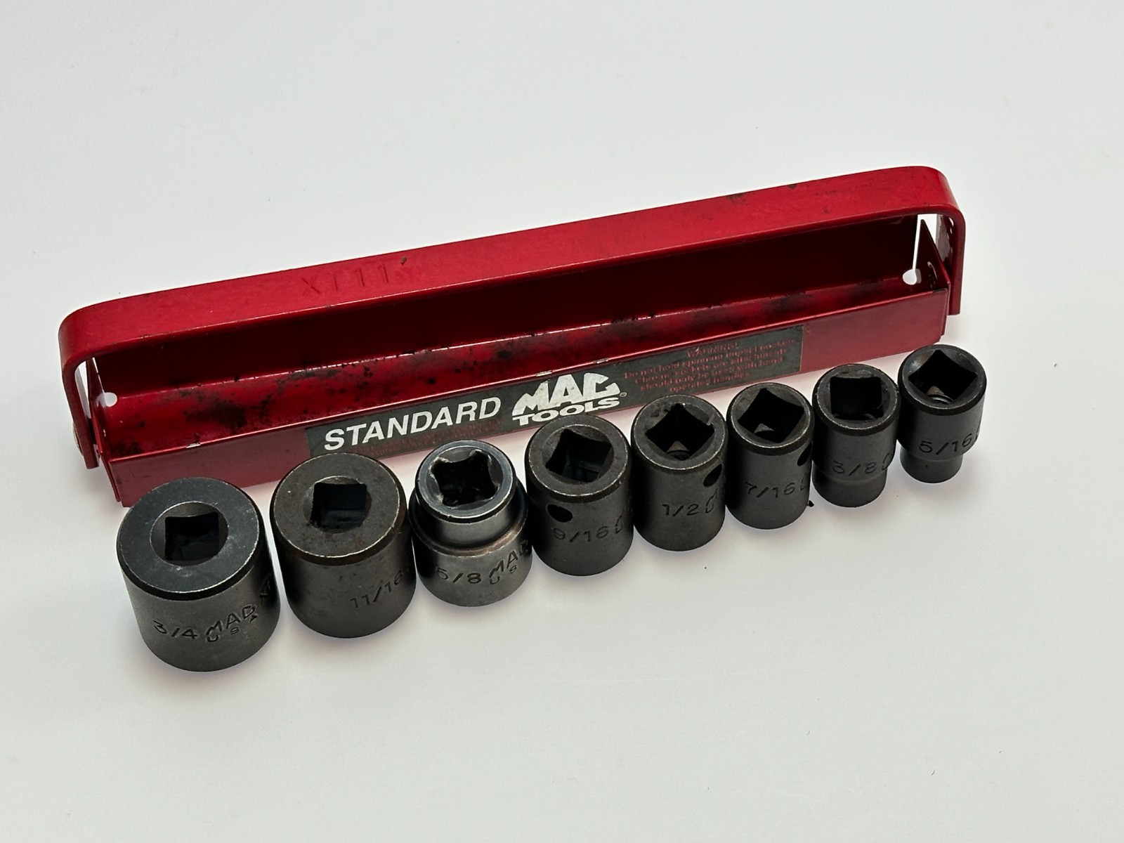 Mac Tools USA 8pc 3/8” Drive 6 Point Impact Socket Set, SAE 5/16” – 3/4”