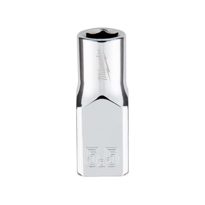 Milwaukee 5.5 mm X 1/4 in. drive Metric 6 Point Standard Socket