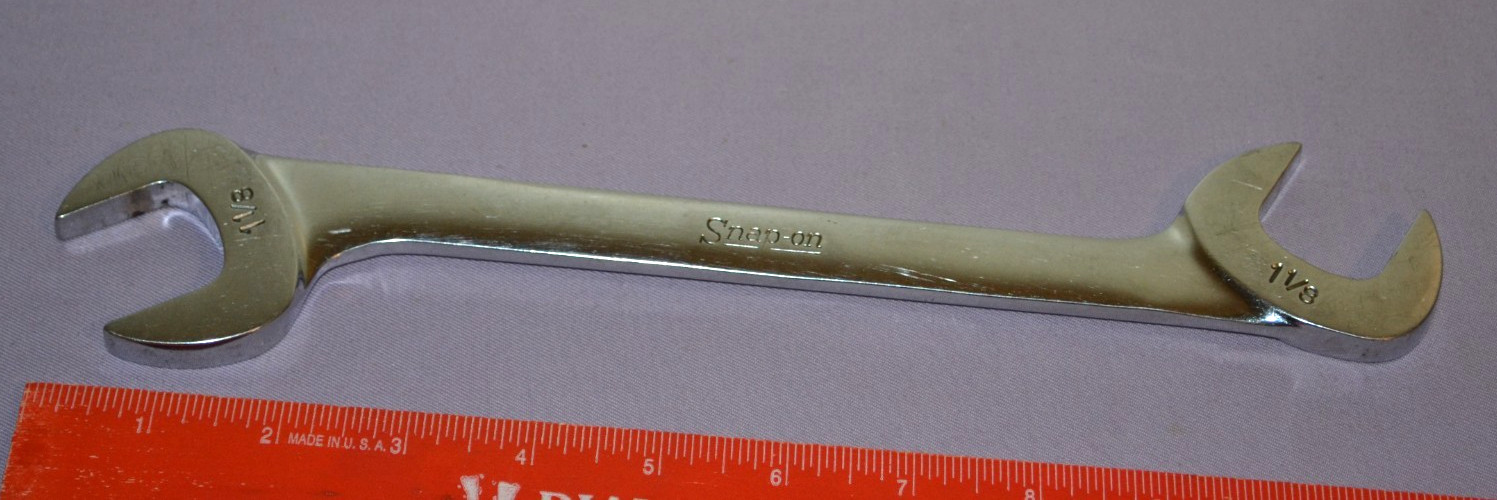 Snap On VS36 SAE 1-1/8″ Four-Way Angle Head Open-End Chrome Wrench USA — Great