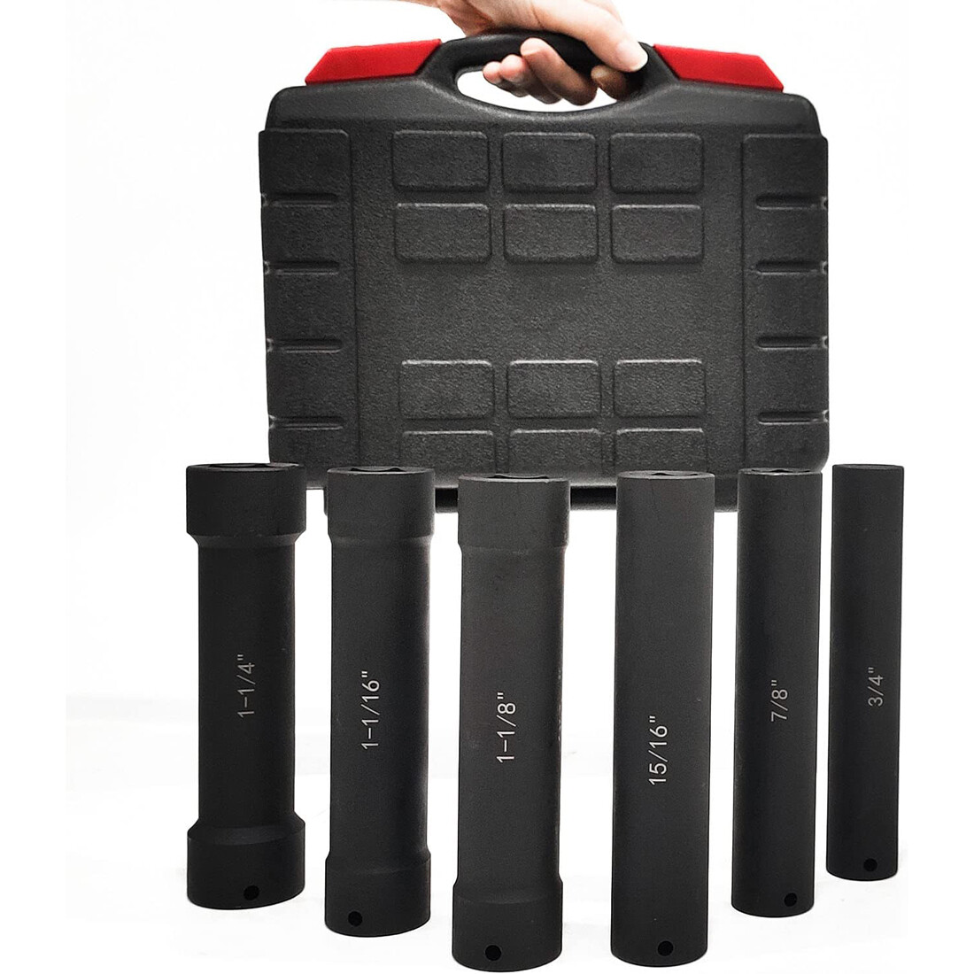 1/2» Drive Heavy Duty Extended Length Extra-Deep Length Impact Socket Set 6PCS