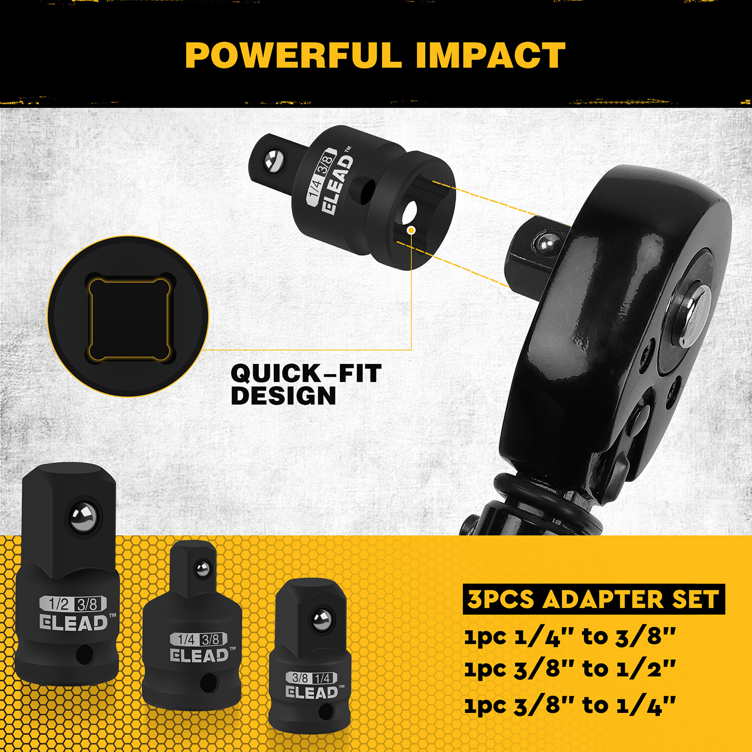 17PC Star Female Sockets for Impact Wrench 1/2 3/8 1/4 Drive Inverted Adapters