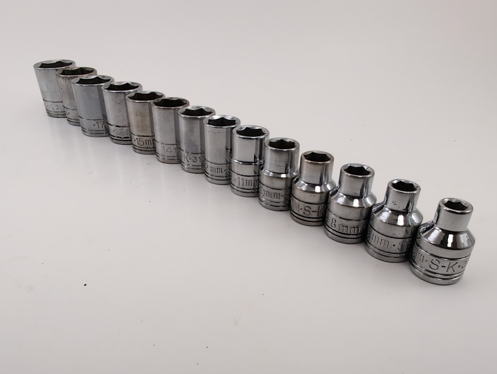 S-K METRIC 3/8″dr 6pt 14pc Set 6mm-19mm – Made in USA – SUPERB!!!