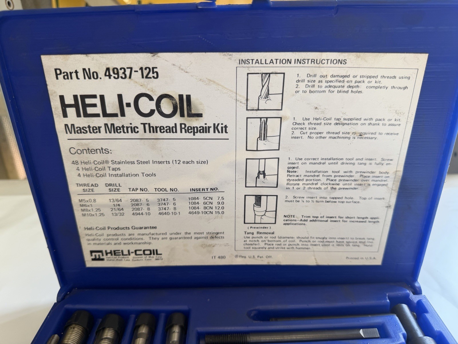 Heli-Coil 4937-125 Master Metric Thread Repair Kit