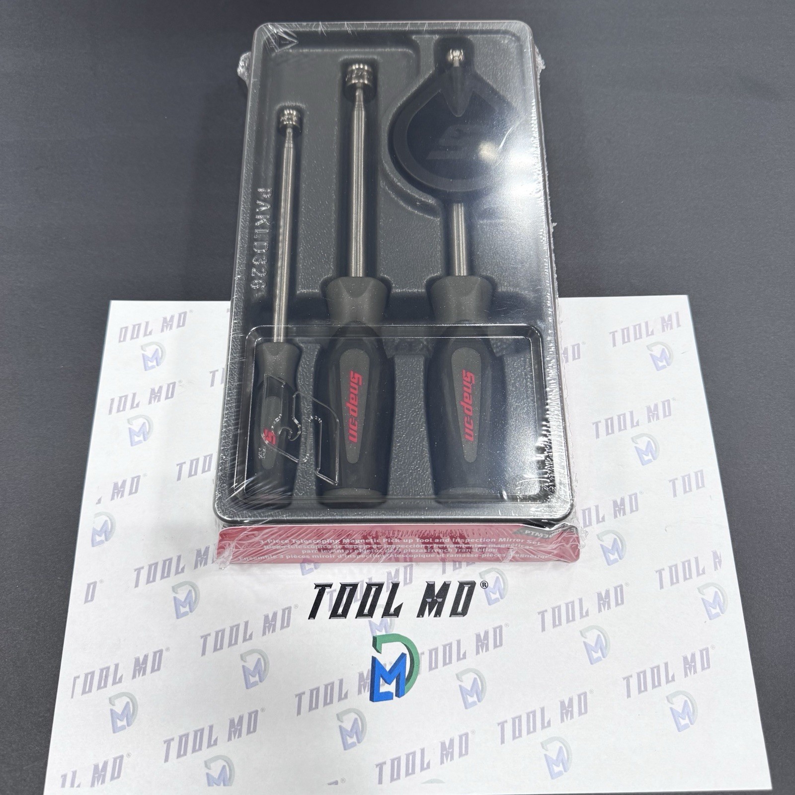Snap-on Tools NEW DARK TITANIUM 3pc Telescoping Magnetic Pick Up Tool Set PTM30