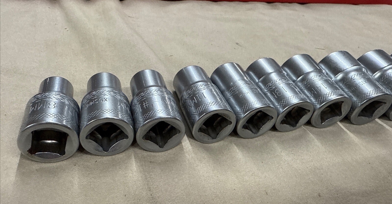 MAC Tools SPLINE Hex Metric 8mm-19mm 3/8″ DR Set Lot Socket Shallow Spherical