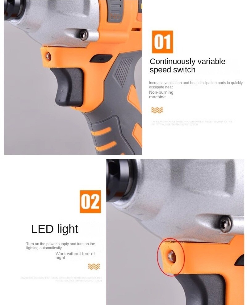 Brushless Electric Charging Wrench Impact Wrench Auto Repair Tool Socket Set