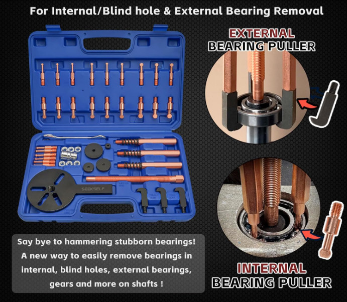 Extractor Rodamientos 36en1 Kit Profesional Interior Separador Extractor Azul