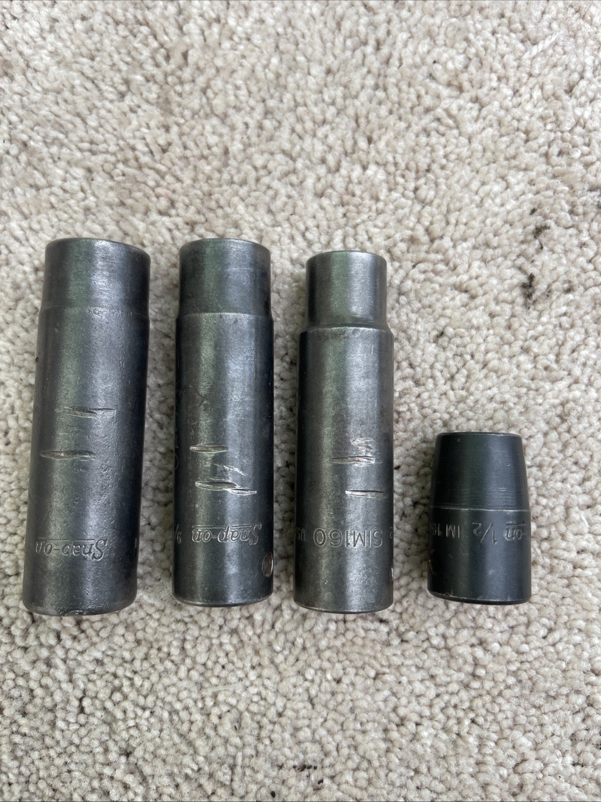 Snap-On Impact Socket 1/2 Drive Deep 6 Point SIM160,180,200 IM160 Short 4 Pc WOW