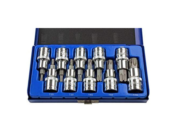 US Pro Tools 9pc 1/2in Dr Torx Bit Socket Set T20 T70 3413 Gemalt New