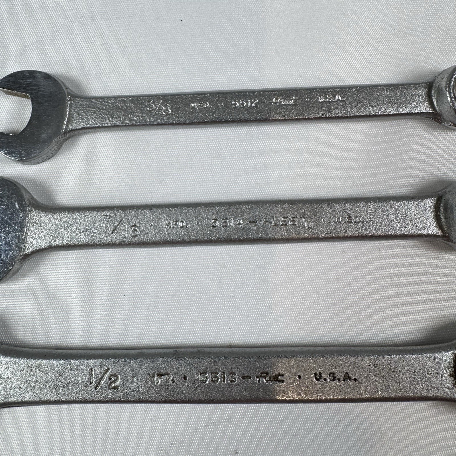 Vintage Set of 6 FLEET Wrenches USA 3/4, 5/8, 9/16, 1/2, 7/16, 3/8