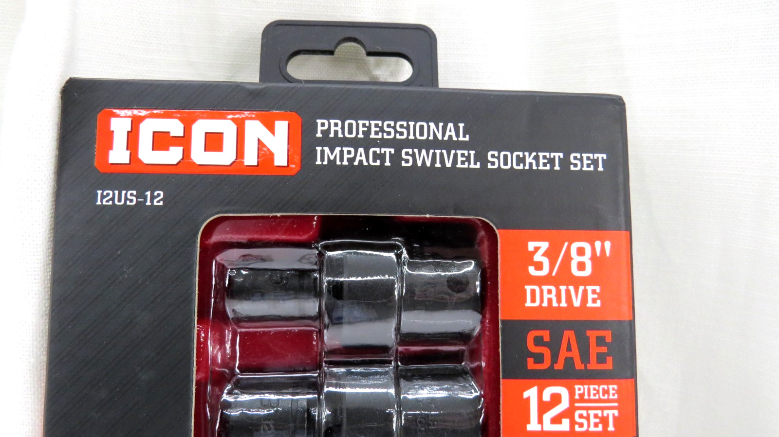 Icon I2US-12 12 Piece 3/8″ Drive Professional Impact Swivel Socket Set SAE 59745