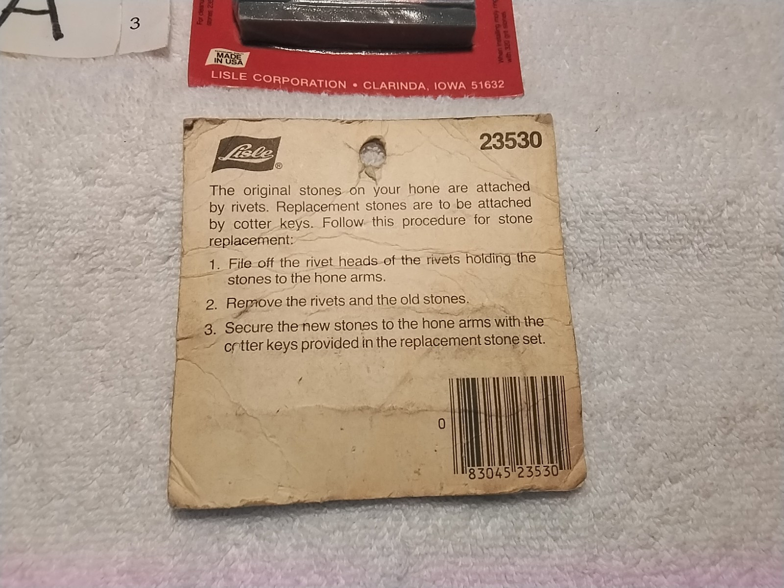 2pc LISLE 23520 220 GRIT- 23530 240 GRIT FOR LISLE 23500 GLASE BREAKER USA 🇺🇸