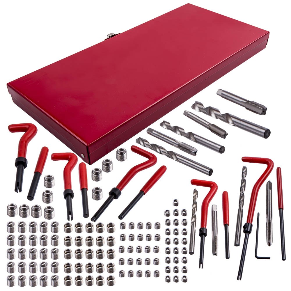 131 pcs Thread Repair Tool Kit Drill Bits Taps Threaded Inserts Installation