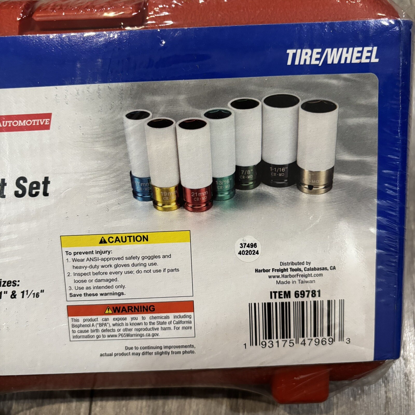 NEW SEALED PITTSBURGH 1/2″ LUG NUT IMPACT SOCKET SET SAE METRIC TIRE/WHEEL 7 PCS