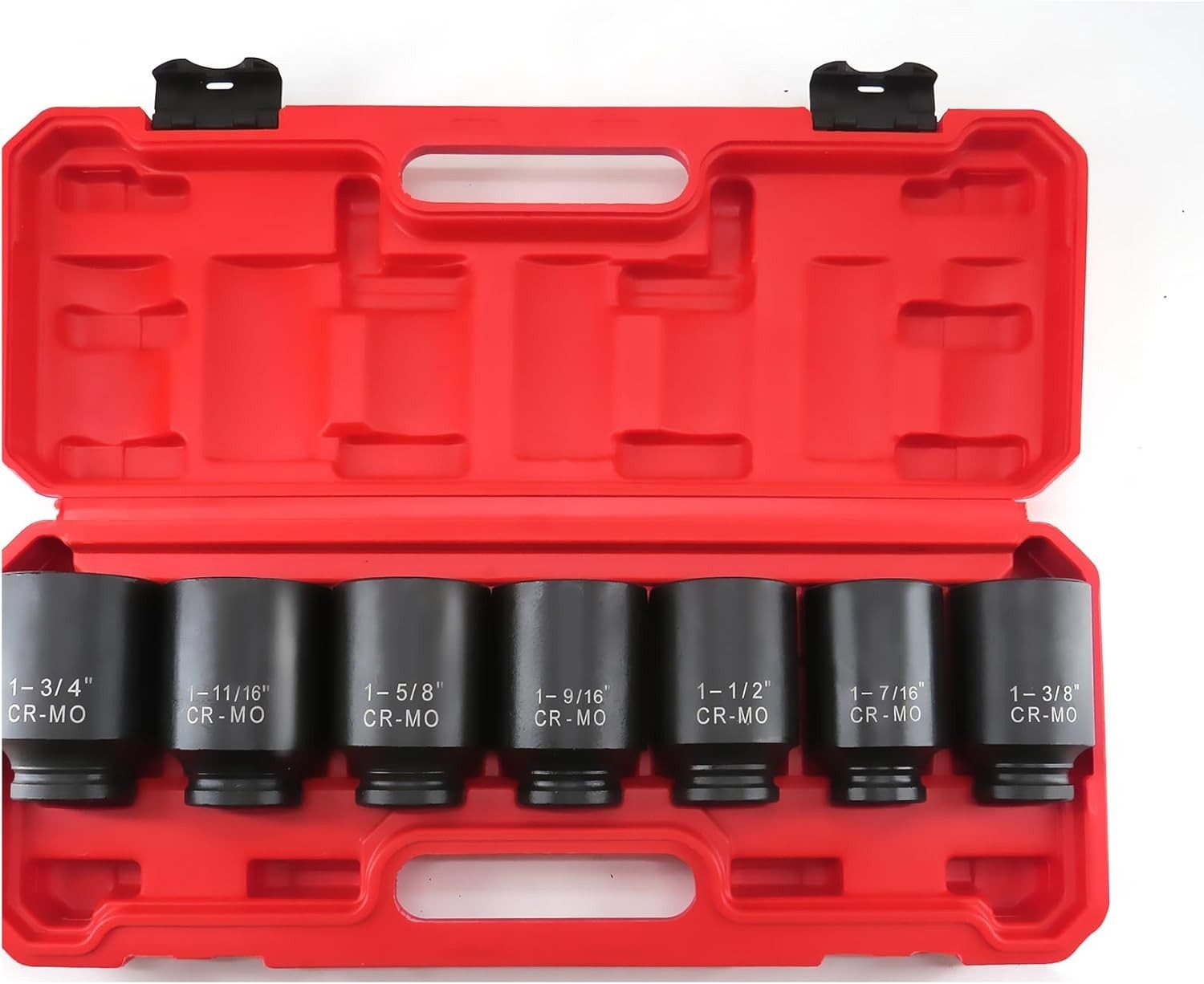 1/2 Inch Drive Deep Impact Socket Set, 6-Point, SAE1/2 Drive 1-3/8″to1-3/4″, …
